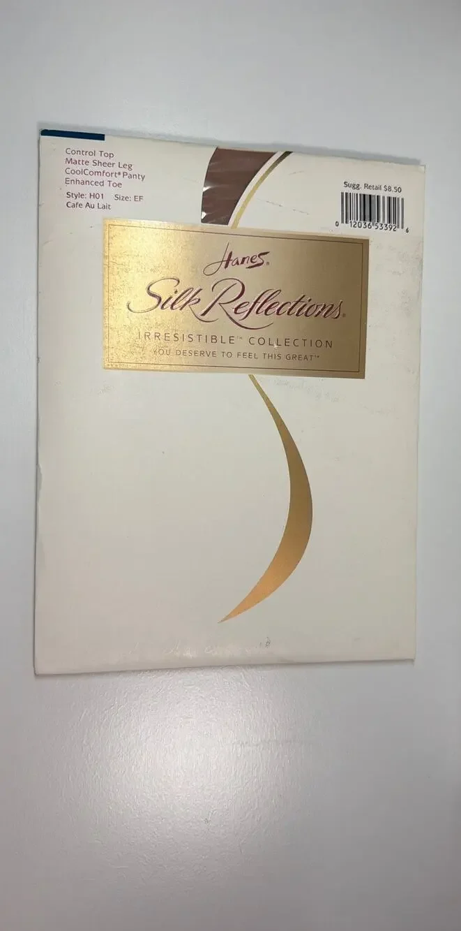 NWT VTG Hanes Silk Reflections Pantyhose Matte Sheer Control Top Stockings EF